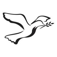 pigeon silhouette design. free bird sign and symbol. religion concept. vector