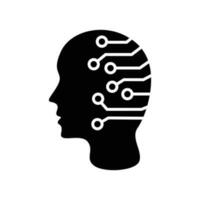 Artificial intelligence vector icon for websites and mobile. microchip sign and symbol.