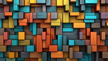 illustration of geometrical pattern multicolor 3D wall pattern mechanics photo
