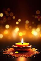 illustration of Puthandu Diwali Hindus background with gold ornament and bokeh background color, for Tamil New Year celebration, card, poster photo