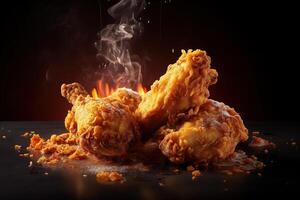 illustration of fried chicken plain background photo