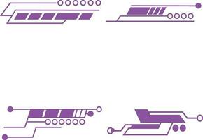 Futuristic Hud Tech elements. Holographic hud user interface elements, hi-tech bars and frames. Vector illustration