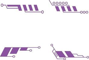 Futuristic Hud Tech elements. Holographic hud user interface elements, hi-tech bars and frames. Vector illustration