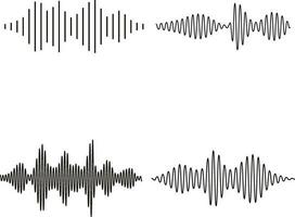 Music Sound Wave. Graphic design element, medical equipment, music applications. Isolated vector illustration.