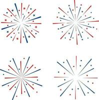 Firework Usa Independence Day. Festive art object for usa independence day. American national celebration design elements. Vector illustration