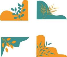 Plant Corner Shapes for Design Elements Templates. Vector illustration