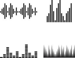 Music Sound Wave. Graphic design element for, music applications. Isolated vector illustration.