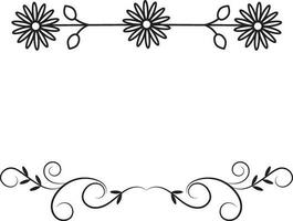 Floral Divider, Borders with Branches, Herbs, Plants and Flowers. Decoration Outline Vector Illustration. Flower Divider Collection