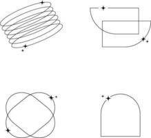 Monoline Minimalist Shape Set. For Design Elements Templates. Vector illustration.