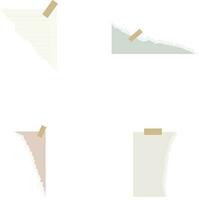 Torn Paper With Tape. To-do list and memo notification, letter on sheet of paper, notepad or notebook page with torn side. Vector illustration