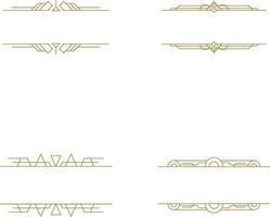 Retro Label Art Deco,  Vector geometric golden template, art deco corners for borders and frames. Vector illustration