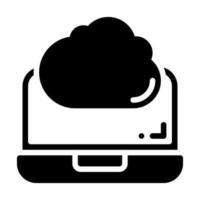 laptop glyph icon vector
