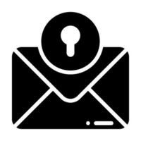 seguridad correo glifo icono vector