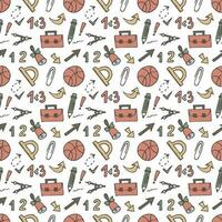 Seamless pattern with doodles on the theme of school. vector
