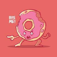 Angry Donut character screaming vector illustration. Food, funny, brand design concept.