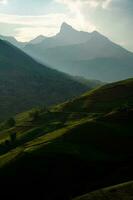 Majestic mountain scenery in the North West Vietnam. photo