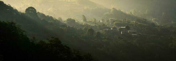 Majestic mountain scenery in the North West Vietnam. photo