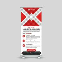 Creative modern marketing roll up banner design standee x banner template Free Vector