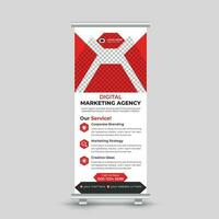 Modern marketing roll up banner design standee x banner template Free Vector