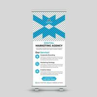 Professional modern business roll up banner design standee x banner template Free Vector