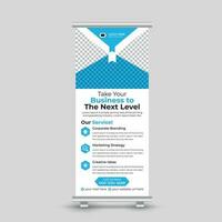 Professional minimal business roll up banner design standee banner template Free Vector