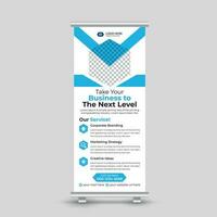 Creative minimal business roll up banner design standee banner template Free Vector