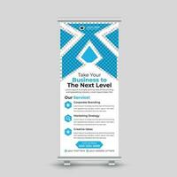 Creative modern minimal business roll up banner design standee banner template Free Vector