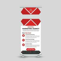 Professional creative business roll up banner design standee x banner template Free Vector