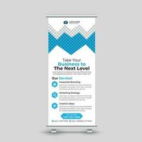 Professional modern minimal business roll up banner design standee banner template Free Vector