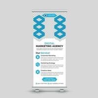 Creative modern business roll up banner design standee x banner template Free Vector