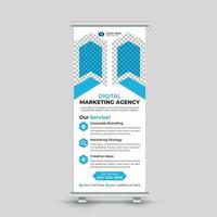 Creative business roll up banner design standee x banner template Free Vector