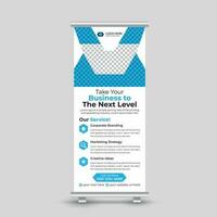 Professional corporate modern minimal business roll up banner design standee banner template Free Vector