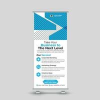 Minimal business roll up banner design standee banner template Free Vector