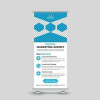 Professional modern business roll up banner design standee x banner template Free Vector