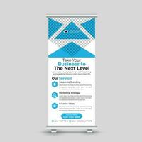 Corporate modern minimal business roll up banner design standee x banner template Free Vector