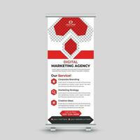 Creative corporate modern marketing roll up banner design standee x banner template Free Vector