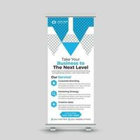 Modern minimal business roll up banner design standee banner template Free Vector