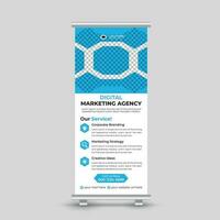 Modern business roll up banner design standee x banner template Free Vector