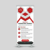 Professional business roll up banner design standee x banner template Free Vector