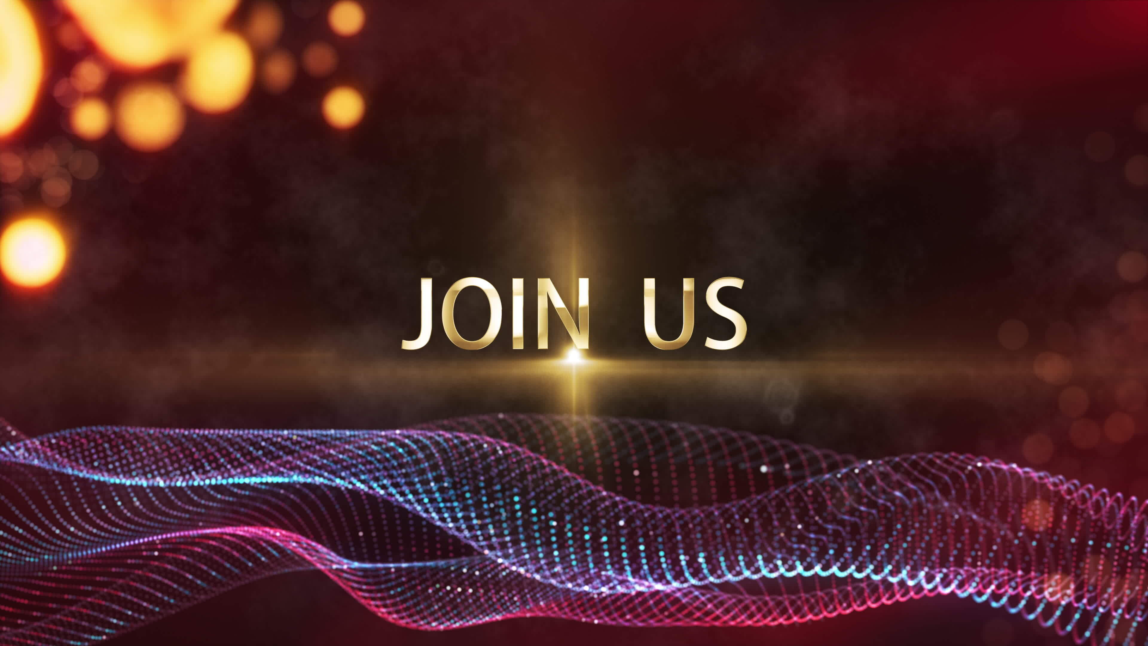 Join Us golden text abstract science hitech technology background