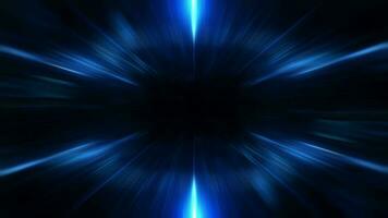 abstrakt Schleife Center Blau Licht scheinen Strahl Geschwindigkeit radial video