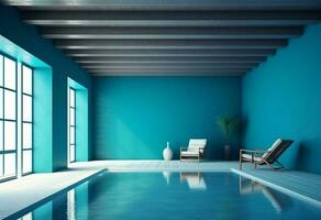 el nadando quinielas - azul elegante y de buen tono piscina - generativo ai - ai generado foto