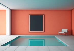 The Pools - Salmon Elegant and Classy pool, AI Generated, Generative AI photo