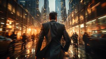 Business Man Moving Around The City - - photo