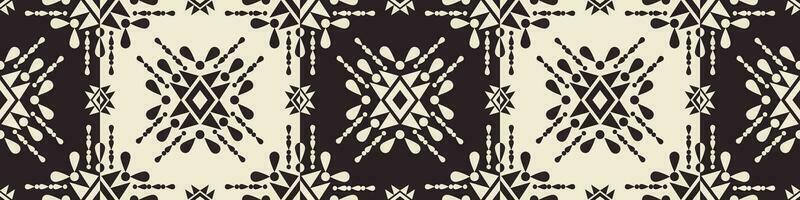 Ethnic geometric black and white pattern. Aztec navajo black and white square geometric seamless pattern. Ethnic southwest pattern use for textile border, carpet, rug, runner decorative, etc. vector