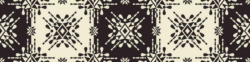 Ethnic geometric black and white pattern. Aztec navajo black and white square geometric seamless pattern. Ethnic southwest pattern use for textile border, carpet, rug, runner decorative, etc. vector