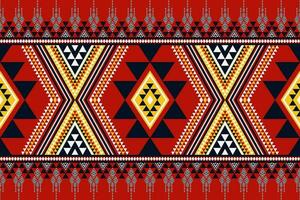Aztec traditional colorful geometric pattern. Aztec tribal geometric shape seamless pattern traditional color style. Ethnic geometric pattern use for textile border, carpet, rug, cushion, etc. vector