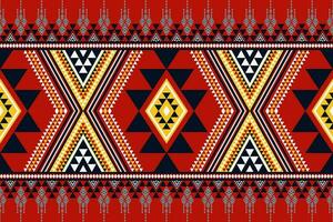 Aztec traditional colorful geometric pattern. Aztec tribal geometric shape seamless pattern traditional color style. Ethnic geometric pattern use for textile border, carpet, rug, cushion, etc. vector