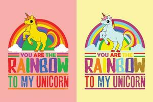 usted son el arco iris a mi unicornio, unicornio equipo, animal amante camisa, mi espíritu animal, unicornio camiseta, niños camiseta, arco iris camisa, regalo para unicornio amante vector