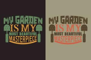 mi jardín es mi más hermosa obra maestra, jardín camisa, jardinería camisa, planta camiseta, planta amante regalo, granjero t camisa, jardinería cita, botánico camisa, planta amante camisa, plantas, vector